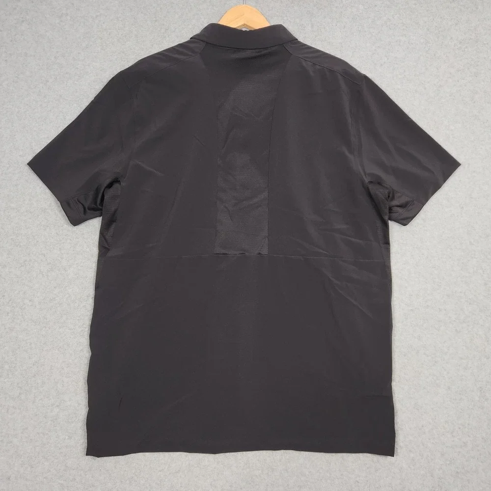 Troy University Shirt Mens Large Black Coaches Polo Team Issue Trojans Cooling